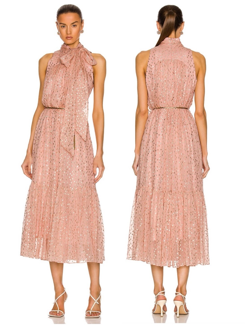 Zimmermann | NWT Sleeveless Tie Neck Dress in Blush 0 / US 4